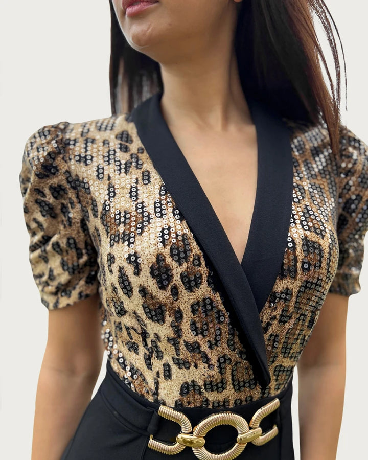 Alwine™ | Eleganter Leoparden-Jumpsuit